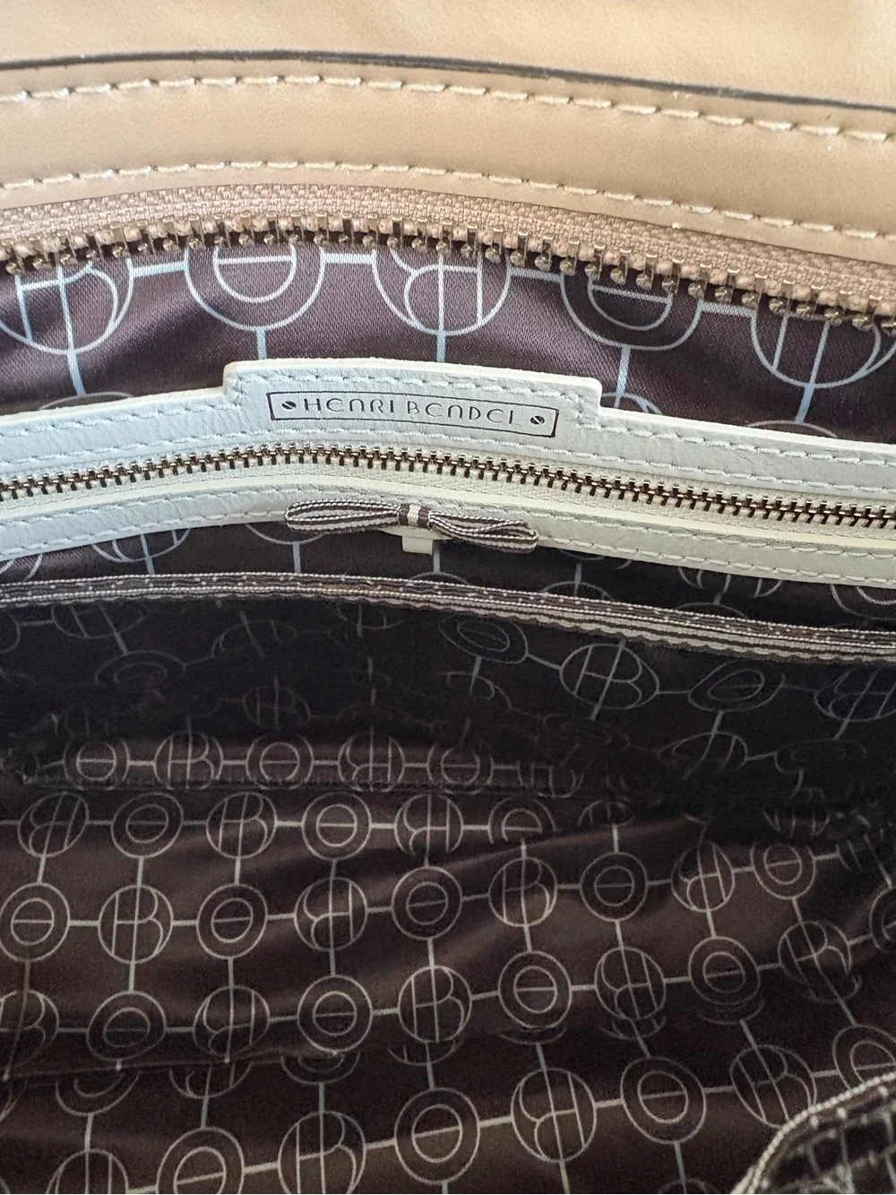 🤍🤍HENRI BENDEL WEST 57th BEIGE SAFFIANO LEATHER SATCHEL!🤍🤍
